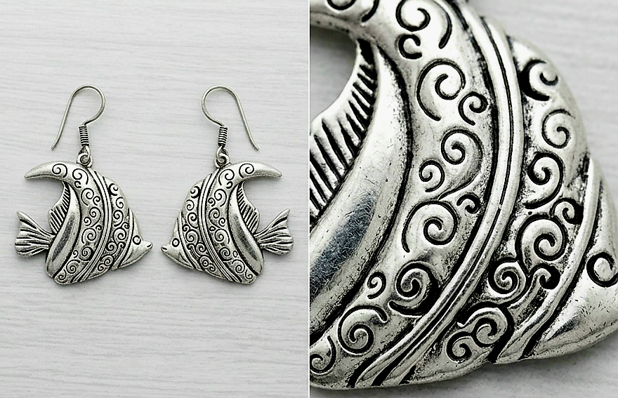 Fish Design Oxidised Earrings