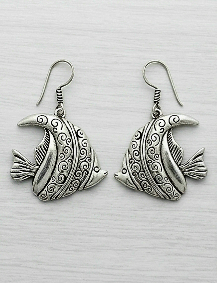 Fish Design Oxidised Earrings