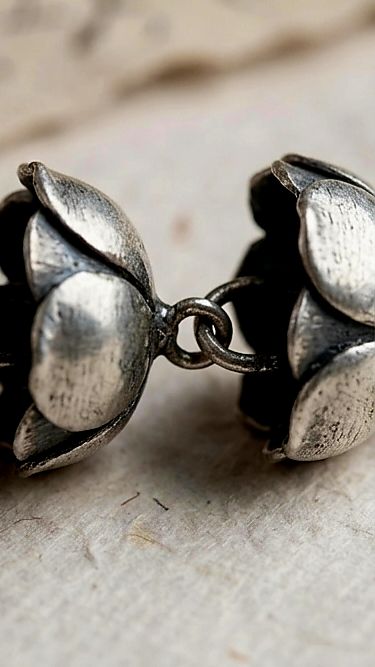 Oxidised Bell Cluster Earrings